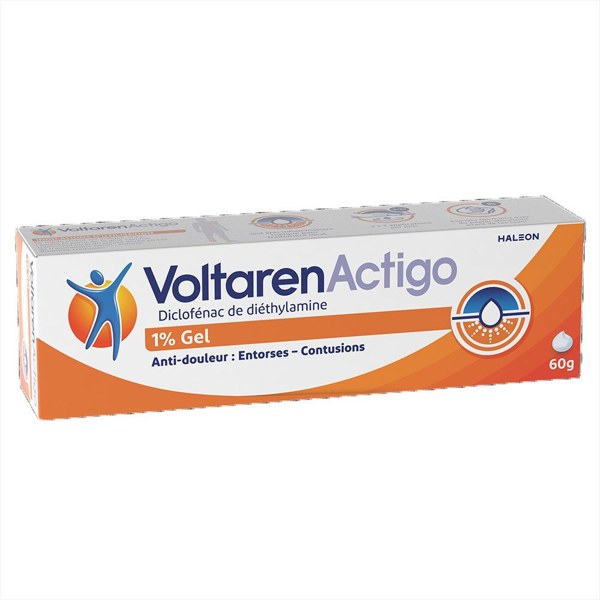 Boîte de VOLTARENACTIGO 1 POUR CENT, gel
