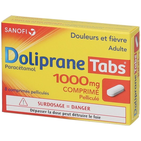 Boîte de DOLIPRANETABS 1000 mg, comprimé pelliculé