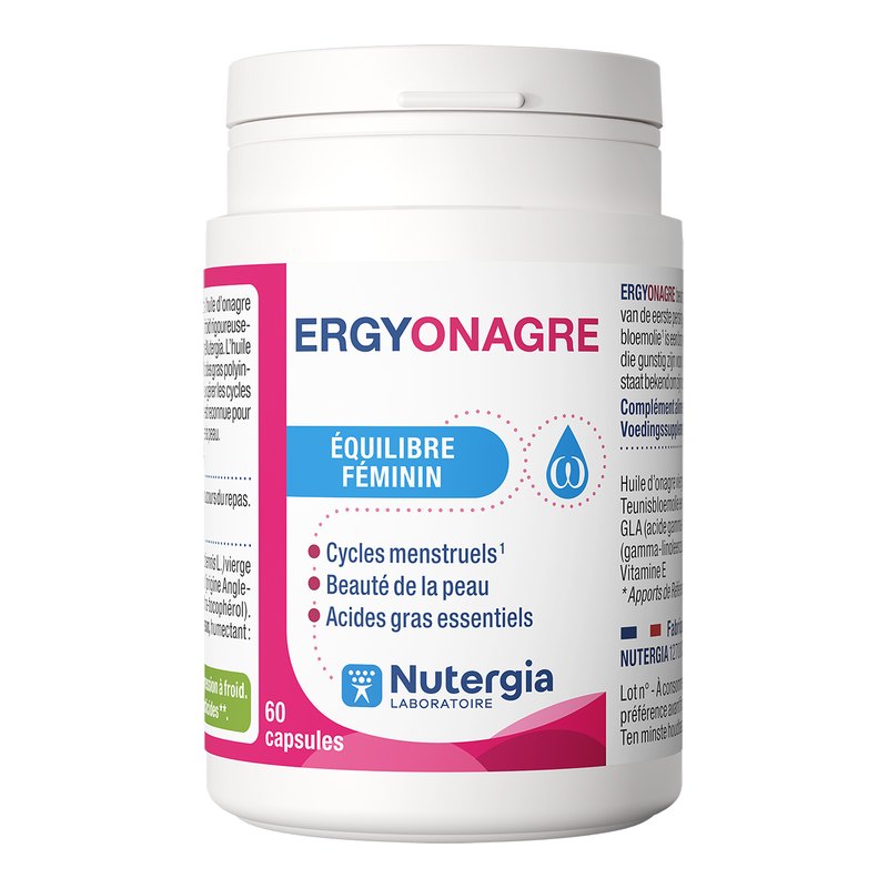 Ergyonagre — Huile d'onagre vierge, 60 capsules