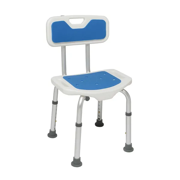 Chaise de douche fixe avec dossier Blue Seat — Herdegen