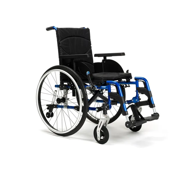 Fauteuil roulant léger V500 dossier fixe, bleu, assise 42 cm — Vermeiren