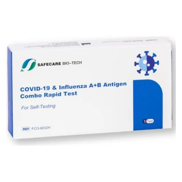 Autotest combiné Covid-19 et grippe A/B Safecare — Safecare