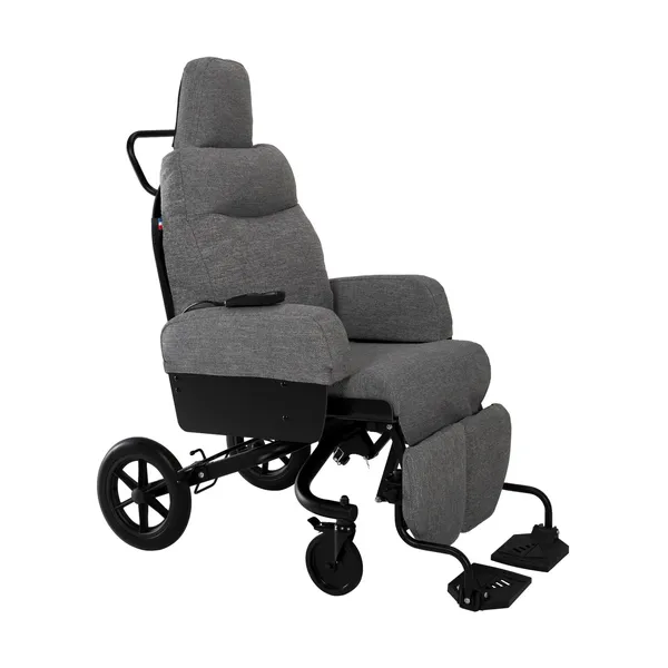 Fauteuil à pousser électrique Eden, tissu gris chiné — Innov'SA