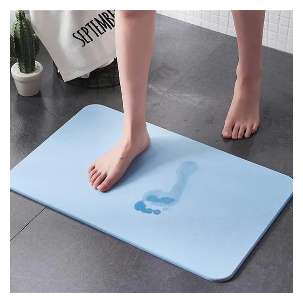 Tapis de bain en diatomite bleu 60 x 40 cm — Identités