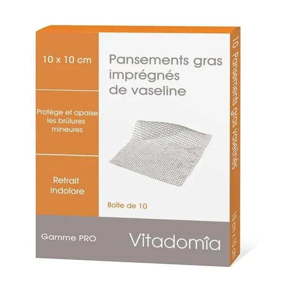 Pansements gras vaselinés stériles 10 x 10 cm — Oxypharm
