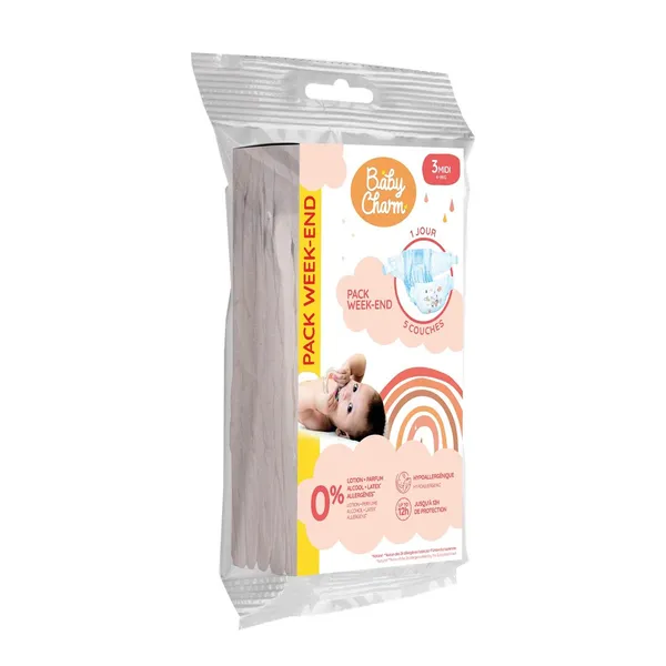 Pack week-end couches bébé Babycharm Midi 4-9 kg — ID