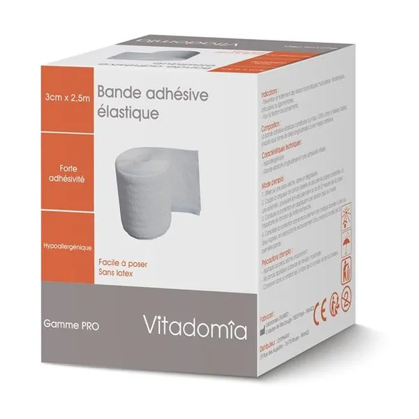 Bande adhésive extensible en coton — Oxypharm — 2,5 m x 10 cm