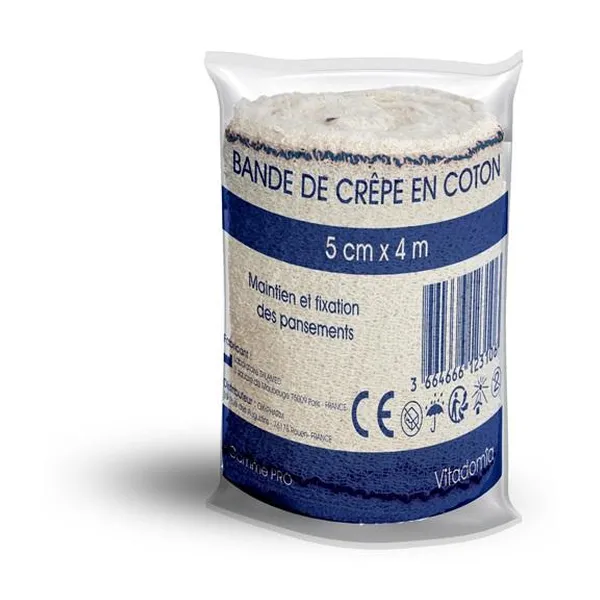 Bande de crêpe en coton — Oxypharm — 4 m x 5 cm
