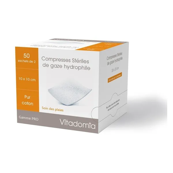 Compresses de gaze stériles 10 x 10 cm, boîte de 50 sachets — Oxypharm — 10 cm x 10 cm