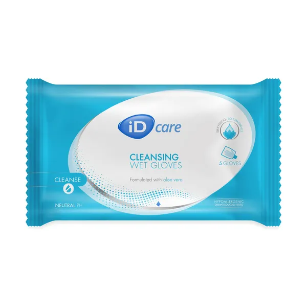 Gants de toilette pré-imprégnés à l'aloe vera, sachet de 5 — Ontex