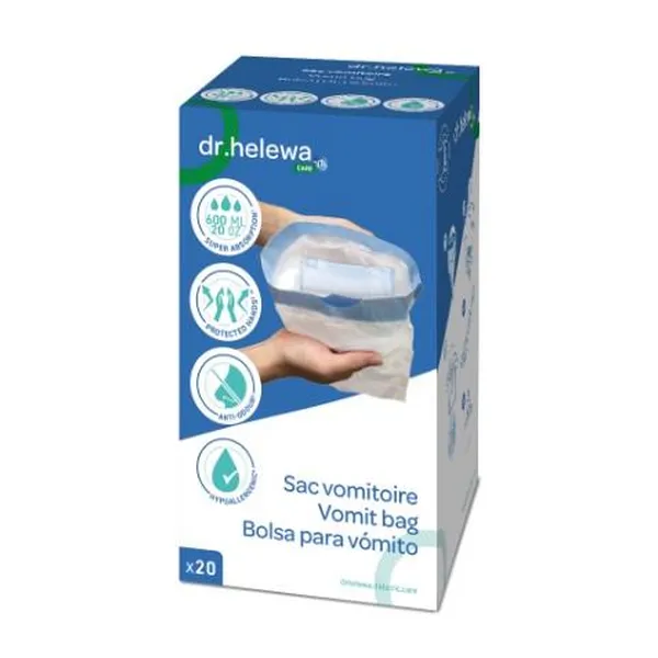Sac vomitoire avec tampon absorbant 600 ml — Dr Helewa