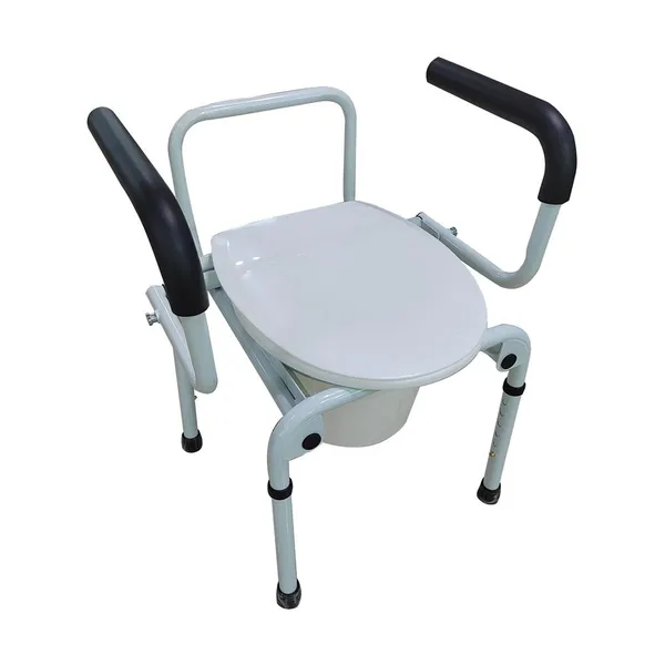 Chaise de toilette 3 en 1 accoudoirs escamotables — Vitadomia