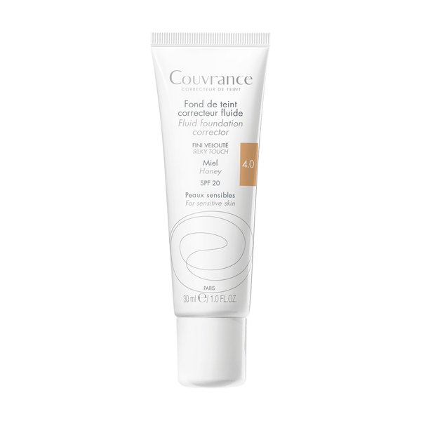 Eau Thermale Avène - Couvrance - Fond de Teint Correcteur Unifiant Fluide Miel N°4.0 - Peaux Dorées 30 ml