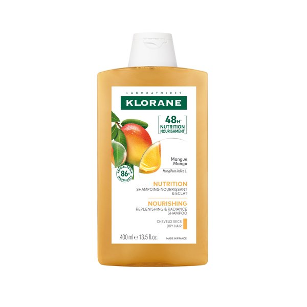 Klorane - Shampoing Nutrition et Éclat à la Mangue Médicinale - Cheveux Secs 400 ml