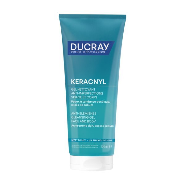 Ducray Keracnyl Gel Nettoyant Anti-Imperfections Visage et Corps 200 ml