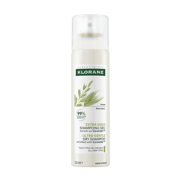 Klorane - Shampoing Sec Extra-Doux à L'avoine Médicinale et Enrichi en Céramideᴸᴵᴷᴱ - Tous Types de Cheveux 150 ml