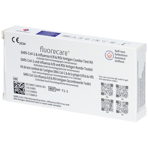 Fluorecare autotest 4 en 1 — Covid-19, grippe A/B et VRS